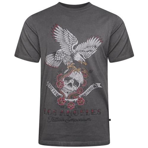 KAM Skull and Eagle T-Shirt Washed Black